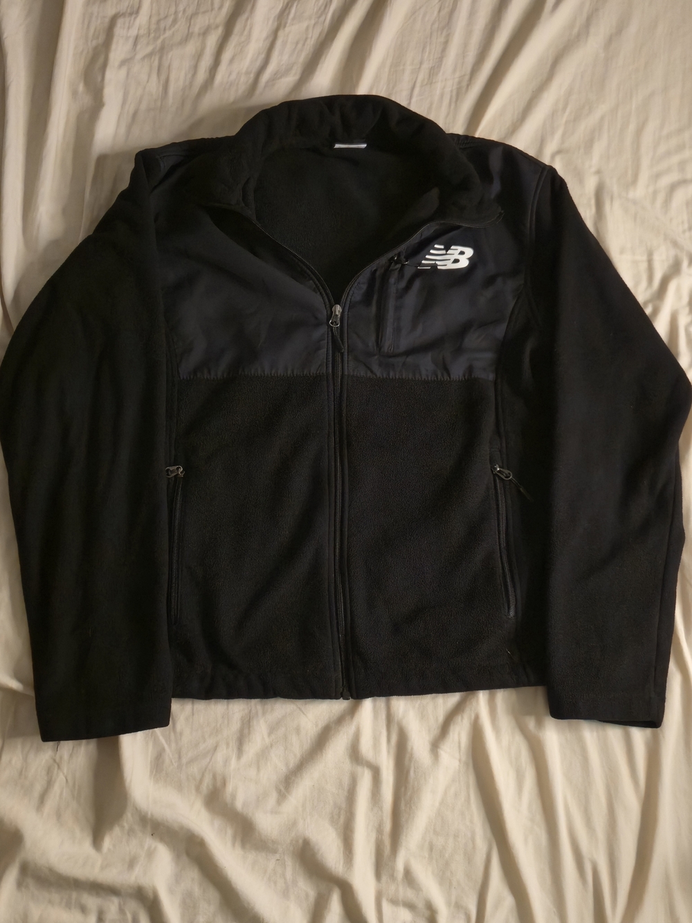 New Balance Full Zip Fleece Jacket Mock Neck Zip Pockets Unisex Size Medium
